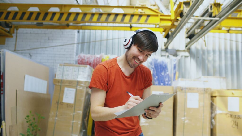 Veymark inventory specialist checking a wholesale order